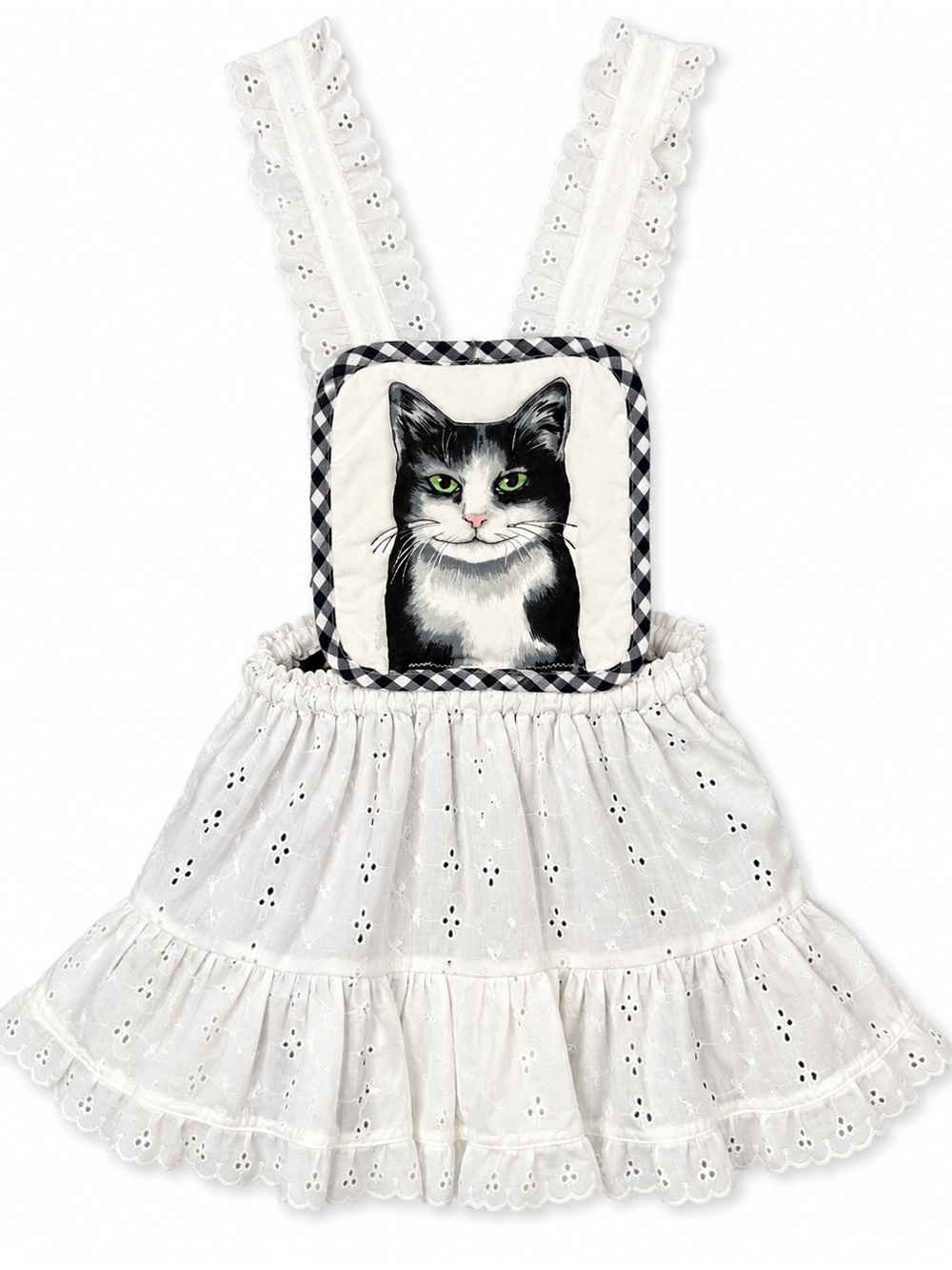 Vintage 1980s Handmade Pot Holder Cat Child’s Apron